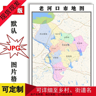 老河口市地图可定制湖北省电子版JPG格式简约高清图片年地形