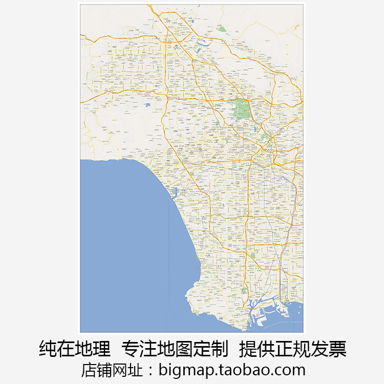 美国洛杉矶los angeles地图 路线定制移民外贸旅游公司旅行社贴图