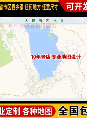 超大巨幅 大理市区地图订制定做 城市城区海报2025新版装饰画街道