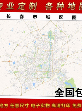 2025年长春市地图贴图 办公室街道 墙壁装饰画定制地图地形