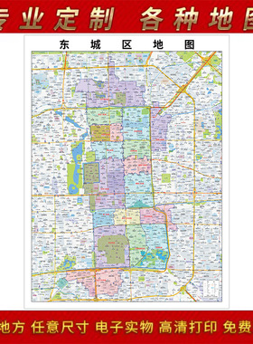 2025年东城区地图贴图办公室街道装饰画地形