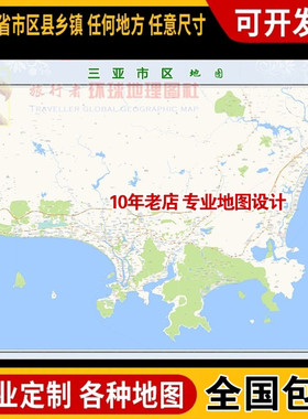 超大巨幅 三亚市区地图订制定做 城市城区海报2025新版装饰画路线