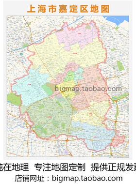 SHANGHAI嘉定区行政区划地图2025版 定制企事业公司街道贴图