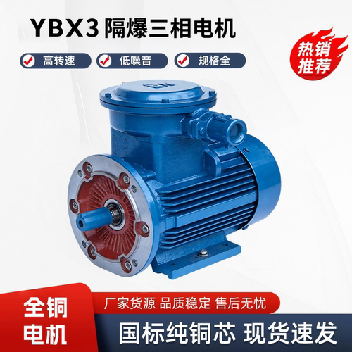 全铜国标YBX3隔爆三相电机马达