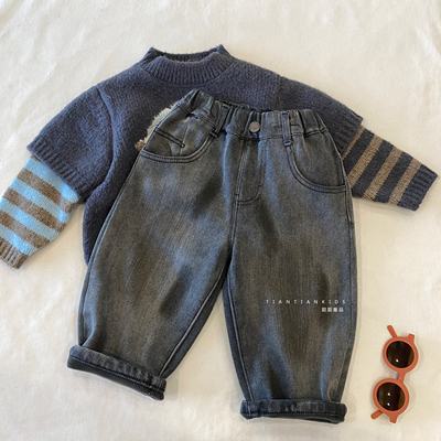 男童牛仔裤秋冬款2025新款