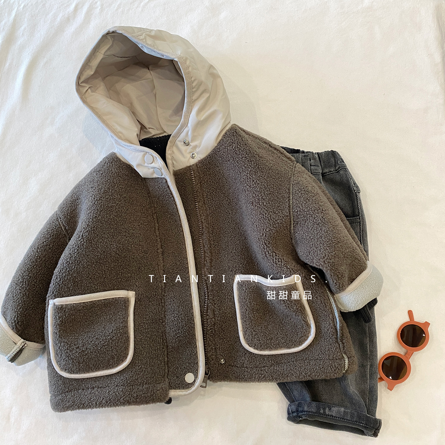 韩版皮毛外套男童秋冬加绒