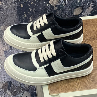 ro大钩子低帮鞋子男厚底增高暗黑风运动休闲鞋情侣款拼色奶香板鞋