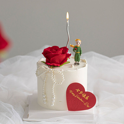 情人节小王子告白蛋糕装饰摆件
