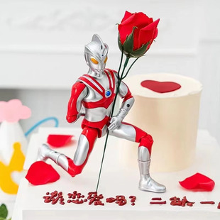 蛋糕装饰摆件网红超人钢铁侠恐龙男孩宝宝周岁生日插件配件