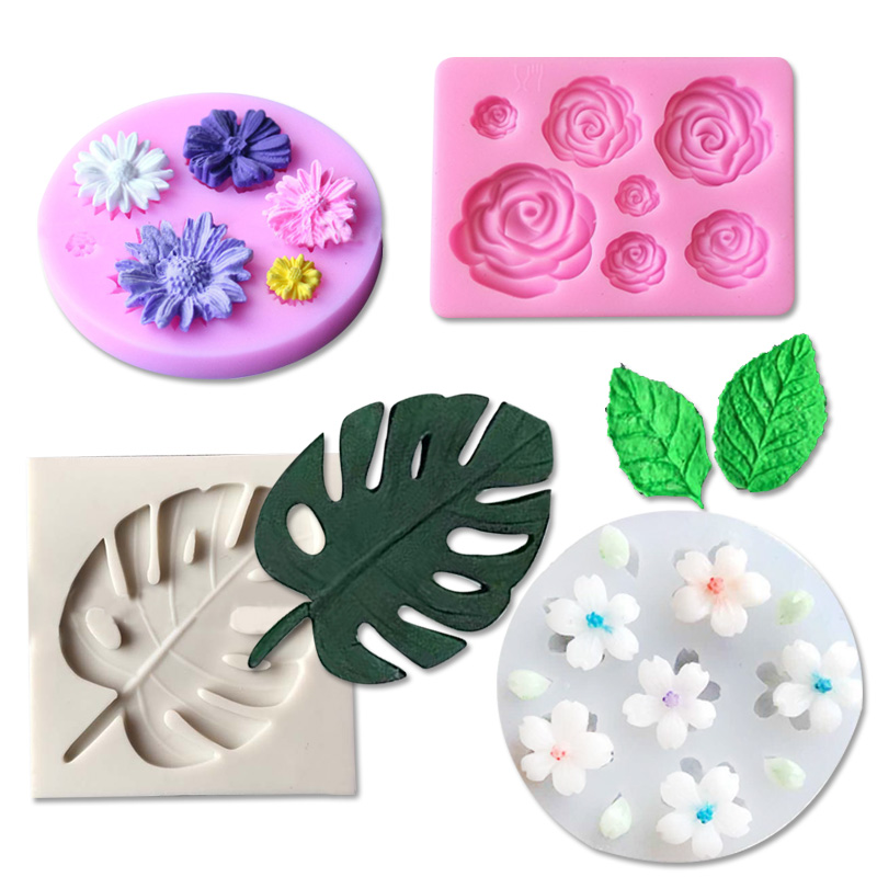 蛋糕装饰摆件花朵数字硅胶模具