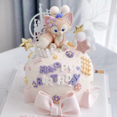 粉色狐狸蛋糕装 饰摆件女孩生日周岁插件网红川沙妲己琳娜贝尔配件