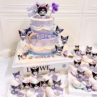 女孩小公主蛋糕装饰插件摆件万圣节儿童生日甜品台插牌插件配件