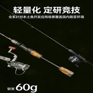 蓝鲨蜘蛛微物竿实心竿稍ul路亚竿超软弹射马口竿纺车轮水滴轮套装