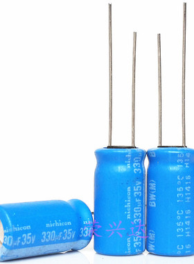 日本尼吉康 磨砂耐高温 电解电容 35V330UF 330UF35V 体积：10X20
