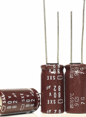 全新原装日本黑金刚 高频 电解电容 80V82UF 82UF80V 体积：10X20