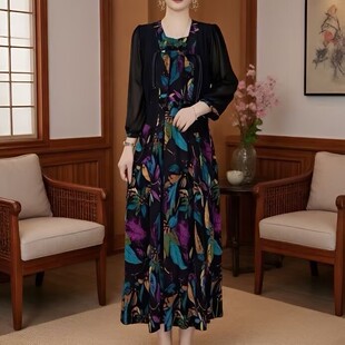 广州十三行高端时尚轻奢高级感防晒小外套+印花连衣裙两件套装女