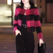 外套女 洋气百搭水貂绒短款 秋冬高端时尚 轻奢高级感小香风流行爆款