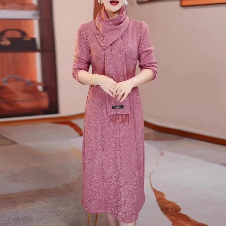 重工提花改良旗袍气质优雅连衣裙