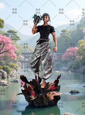 二次元动漫周边桌面陈列机箱摆件装饰收藏品HC战损五条悟手办模型