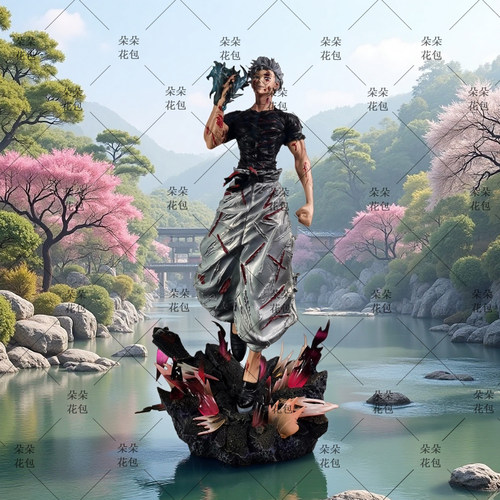 二次元动漫周边桌面陈列机箱摆件装饰收藏品HC战损五条悟手办模型