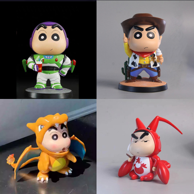 蜡笔小新动漫周边巴斯宇航员小新牛仔迪克小新GK手办车载摆件礼物