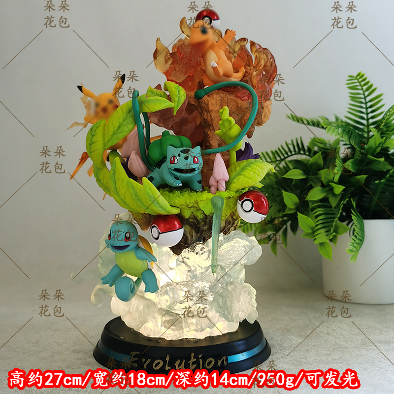 御三家组合GK手办宠物小精灵动漫周边摆件口袋妖怪二次元潮玩雕像