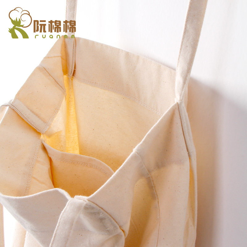 阮棉棉纯棉帆布包环保女文艺细背带百搭大容量棉布袋