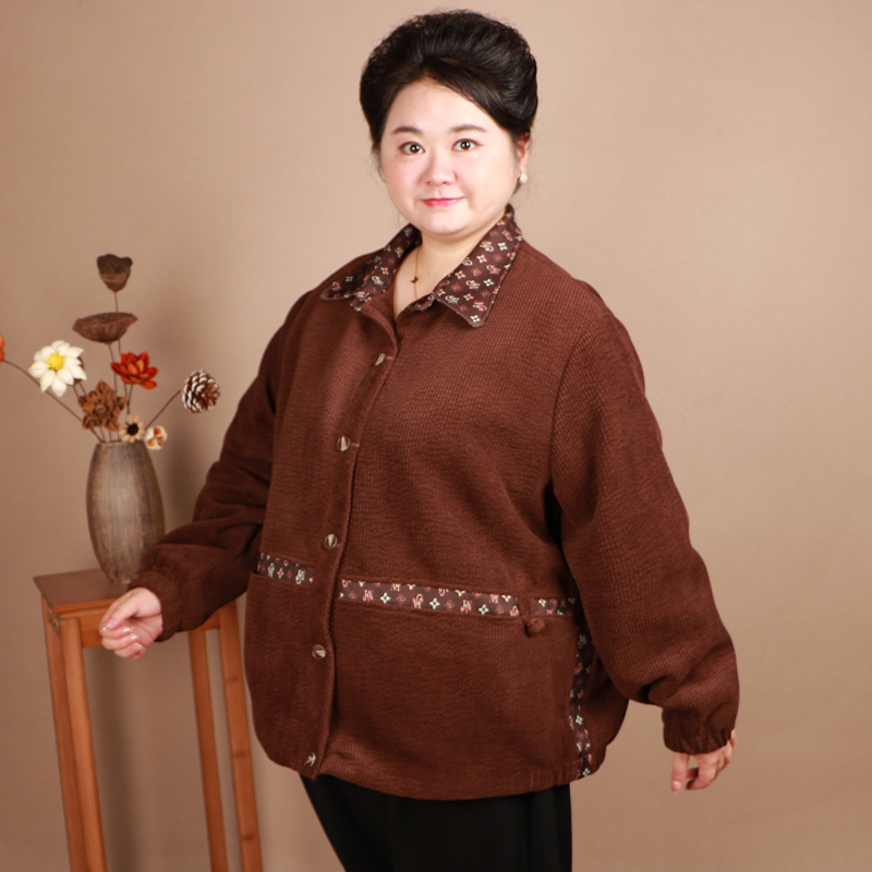 灯芯绒宽松百搭外套中老年大码女