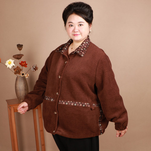 灯芯绒宽松百搭外套中老年大码女