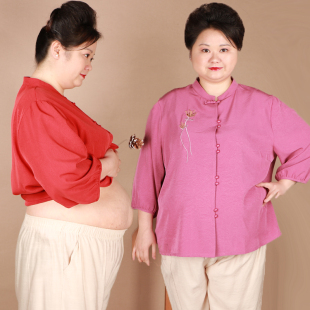200斤胖妈妈中式 春夏衬衫 上衣母亲节礼物 中老年女装 78XL加肥大码