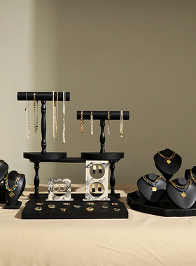 首饰展示架黑色颈膜项链架手镯串收纳架饰品珠宝陈列拍摄道具摆件