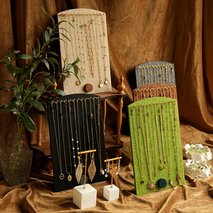 首饰展示架多色毛毡复古手链牌耳环架戒指盘饰品店铺陈列拍摄道具