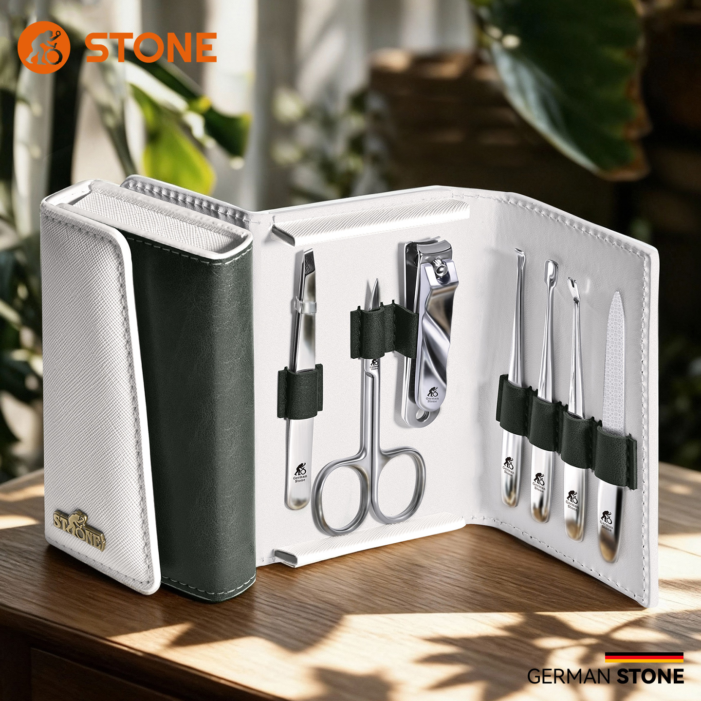 STONE/司顿三折叠指甲刀套装德国指甲剪指甲钳高级礼盒套商务送礼