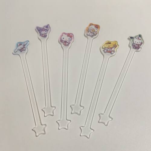 日单 可爱卡通三丽家 HelloKitty布丁狗库洛米 亚克力搅拌棒