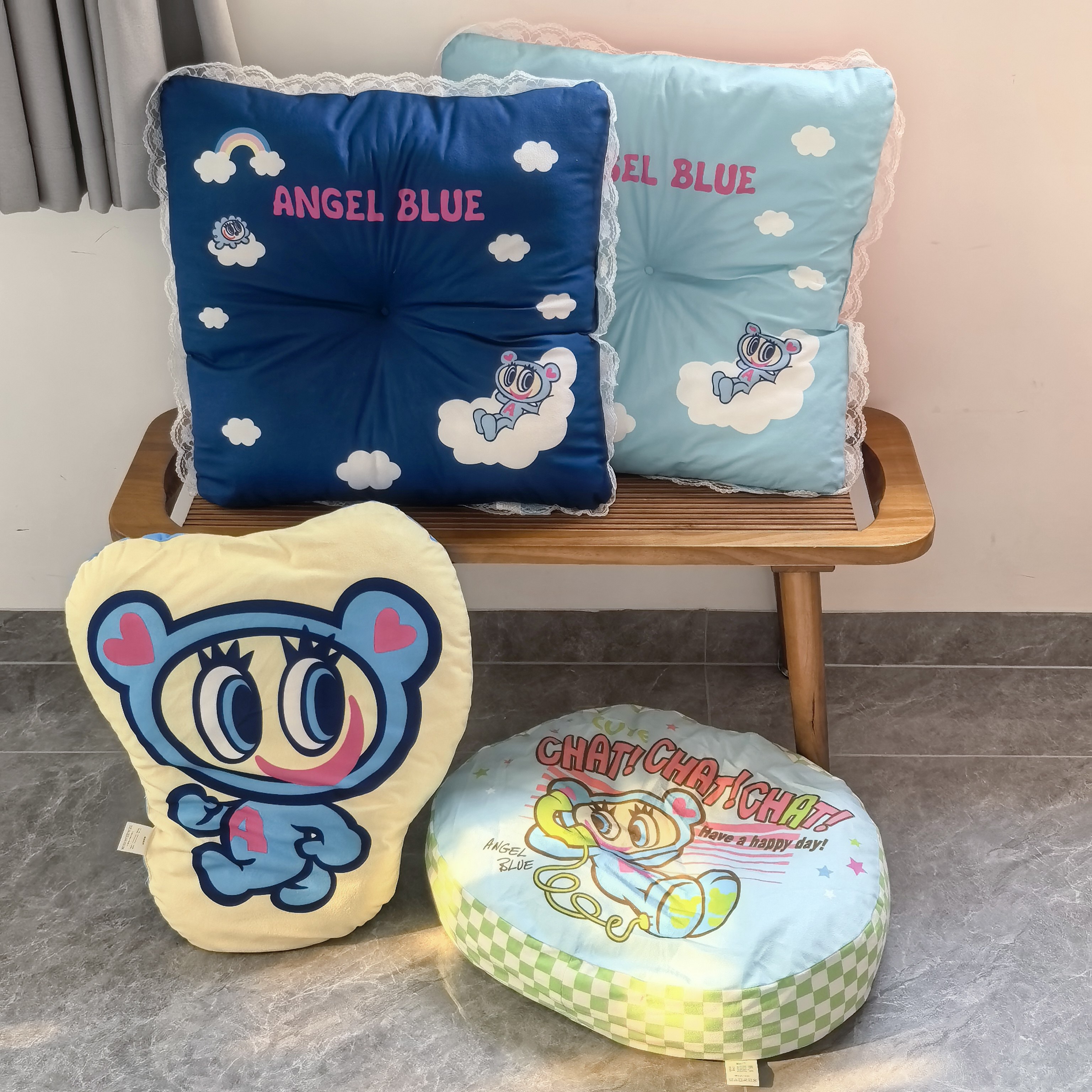 日单 可爱卡通angel blue 大号抱枕 靠垫,居家布艺,靠垫/抱枕,淘宝优惠券,粉丝福利购,淘宝优惠卷
