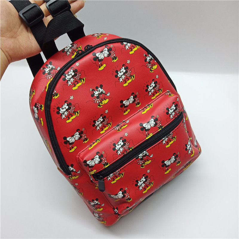 外贸出口可爱卡通米奇米妮印花休闲双肩包收纳包背包书包