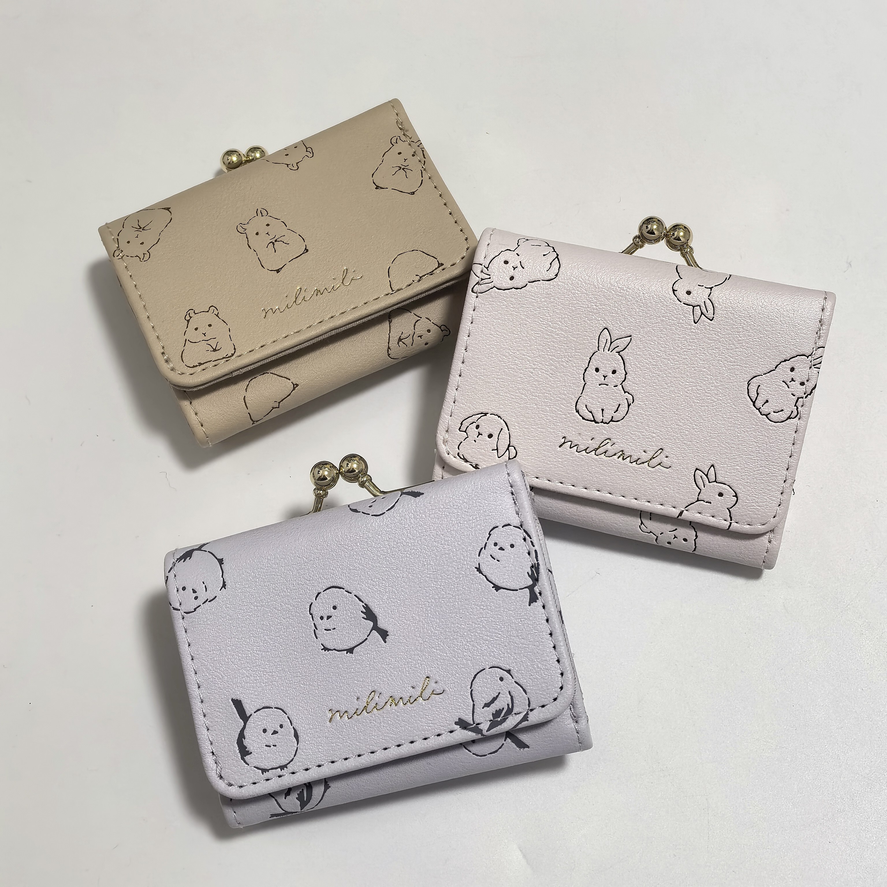 日单 可爱胖嘟嘟小肥啾小兔子小仓鼠 搭扣零钱包 短款钱包 收纳包
