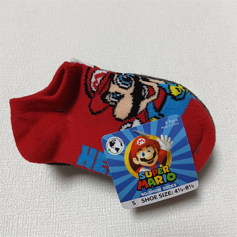 thumbnail for Foreign trade export cute cartoon Mali brothers children's cotton socks 6 pairs set