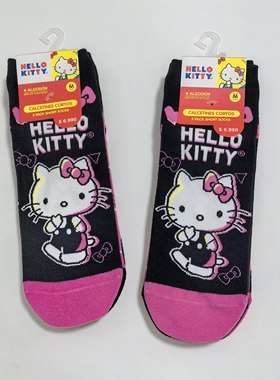 日单 可爱卡通HelloKitty3双套装成人袜子 短袜