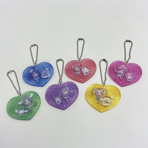 日单 可爱卡通三丽家联名款 亚克力爱心造型挂饰