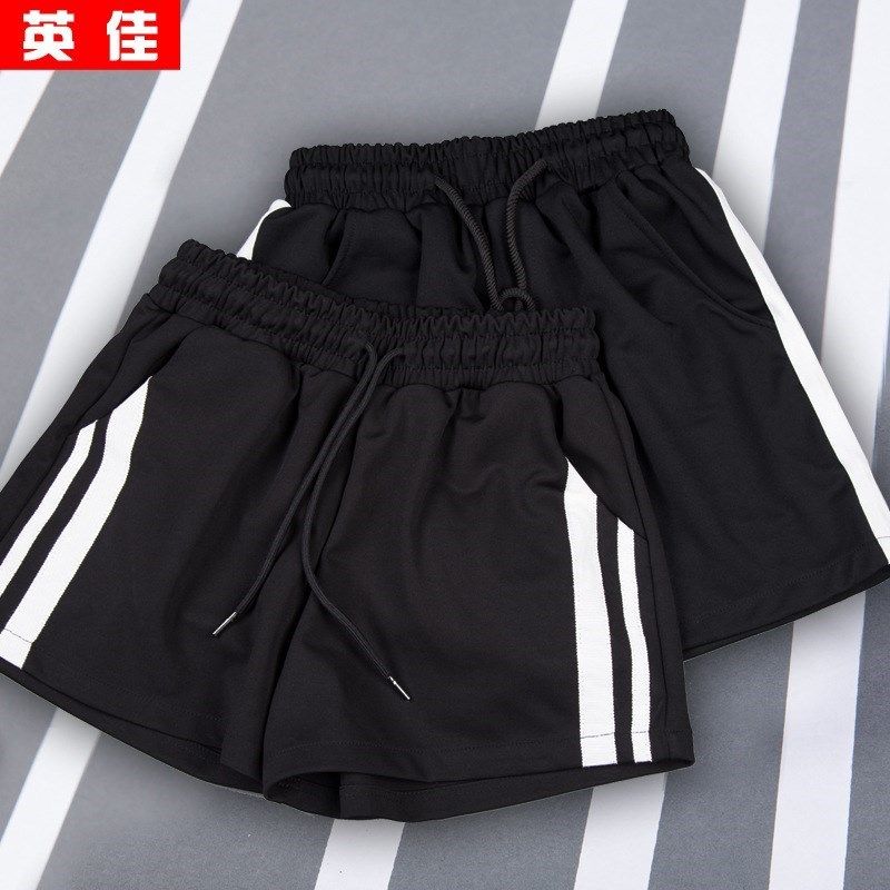 2019新款宽松韩版显瘦阔腿运动短裤女夏季黑高腰百搭学生休闲热。|msdalam kategori Butik wanita / wanita, seluar, seluar santai - dari Buy2taobao.com untuk memberikan perkhidmatan ejen Taobao profesional membeli