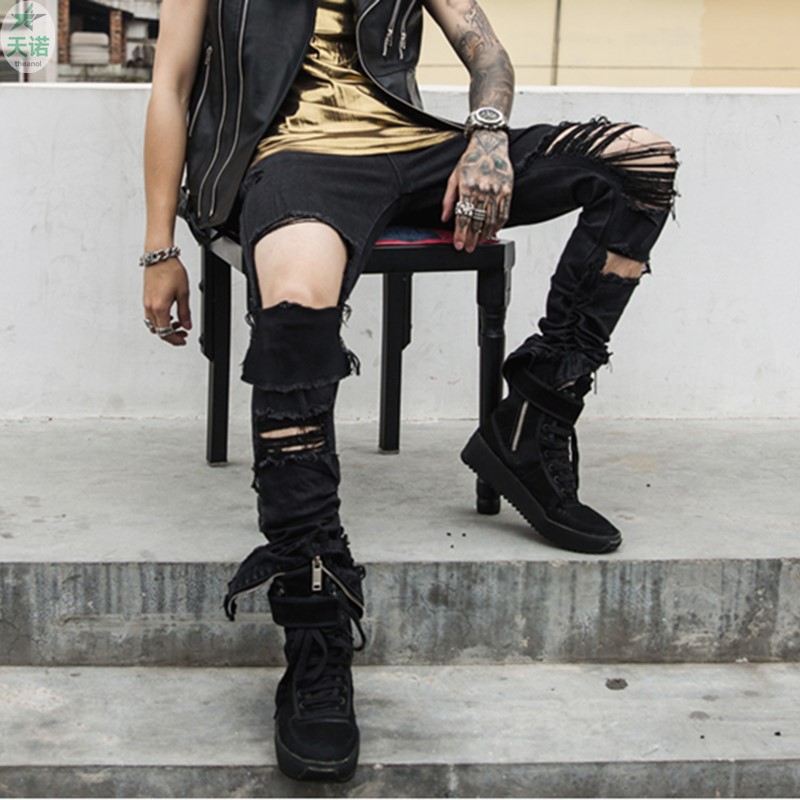 破洞牛仔裤男潮牌韩版乞丐刮烂街头潮流嘻哈朋克百搭机车个性高街|msdalam kategori mod main/animasi/Zhou Bian/cos/permainan papan, kostum cosplay/props/perkhidmatan, Cosplay Lelaki - dari Buy2taobao.com untuk memberikan perkhidmatan ejen Taobao profesional membeli