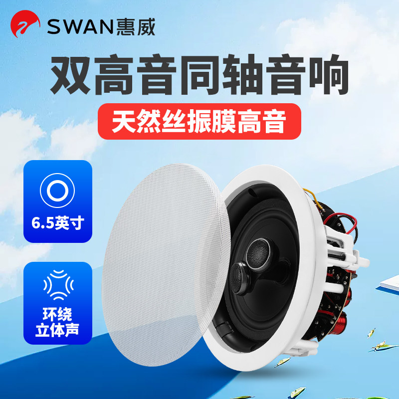 Hivi/惠威 VR6-SC定阻同轴吸顶喇叭双高音VX系列天花音响5/6/8寸