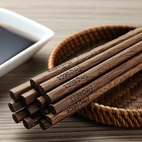 鸡翅木筷子家用高档抗防滑不易发霉菌木质长筷油炸专用儿童筷子