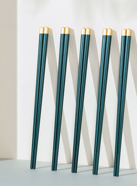 Usemd筷子家用轻奢风欧式餐厅酒店合金筷子防滑高档高颜值筷子