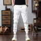 潮牌松紧腰烫印休闲裤 九分卫裤 男士 薄款 冰丝运动潮流束脚男裤 夏季
