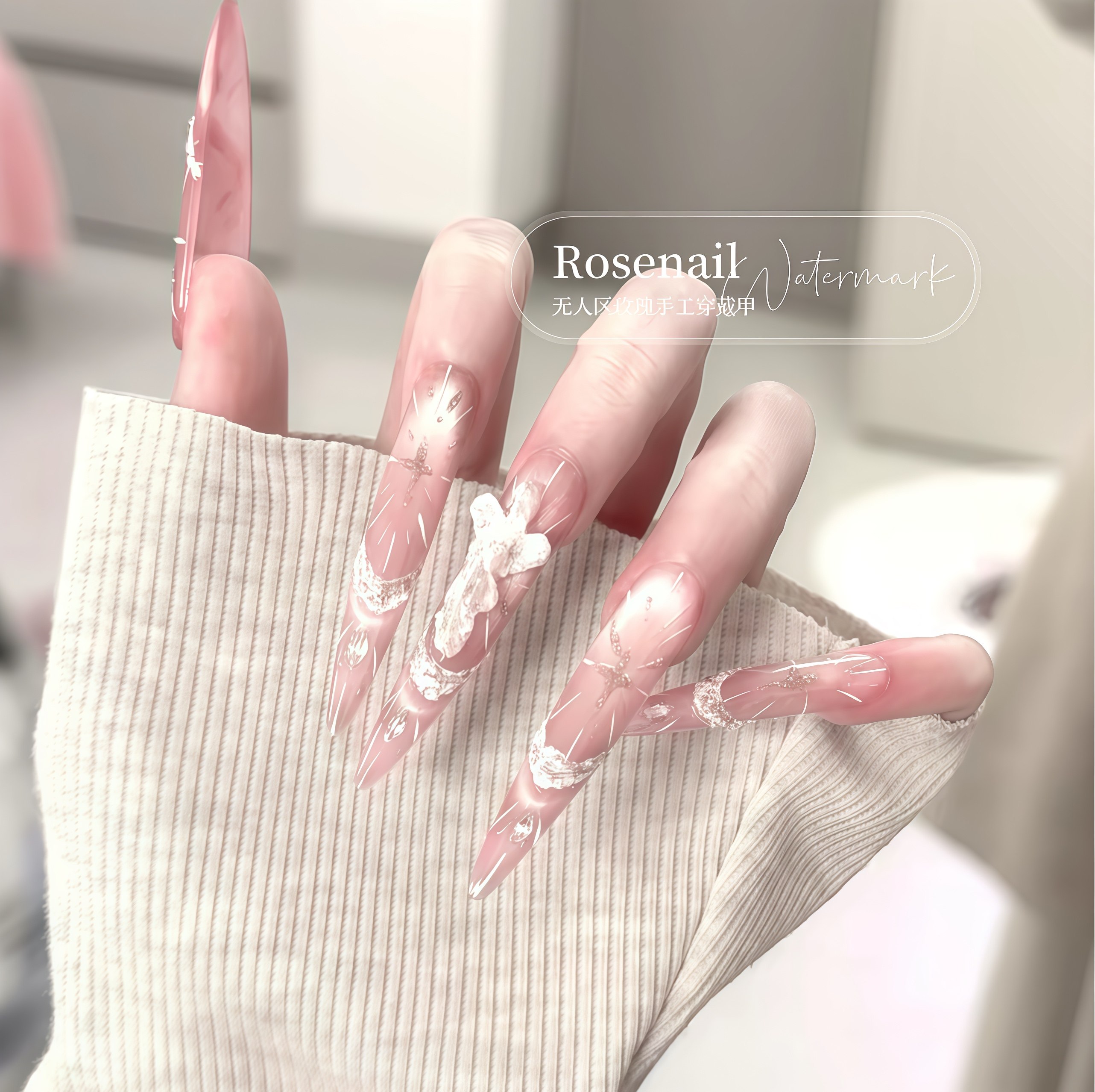 粉色神谕圣光巴洛克天使穿戴甲长款纯手工猫眼复古可爱美甲贴片,彩妆/香水/美妆工具,穿戴甲/甲片,淘宝优惠券,粉丝福利购,淘宝优惠卷