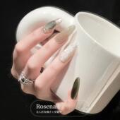 绿野仙踪穿戴甲宝石绿蛇年手工穿戴美甲2025年假指甲贴片美甲477