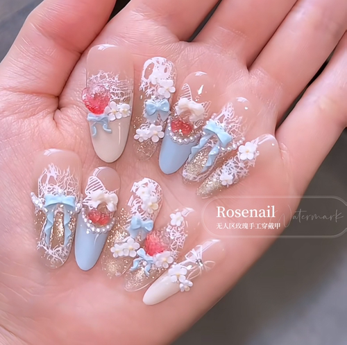 莓绒物语可爱蕾丝穿戴甲