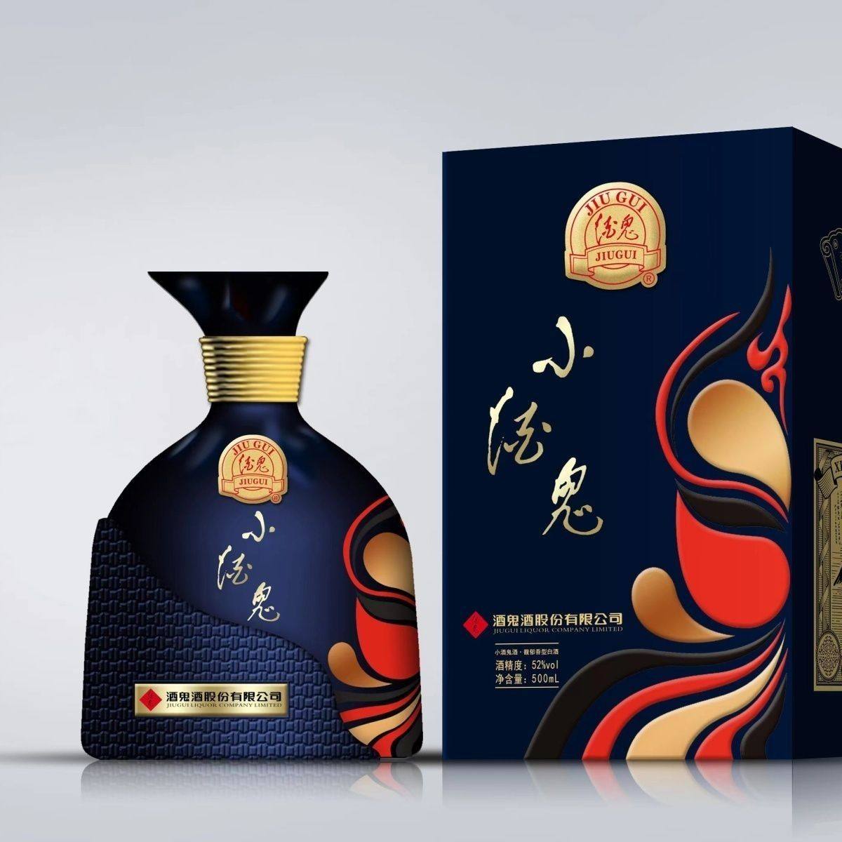 酒鬼酒蓝瓶小酒鬼52度馥郁香型500mlx6瓶整箱纯粮优级白酒